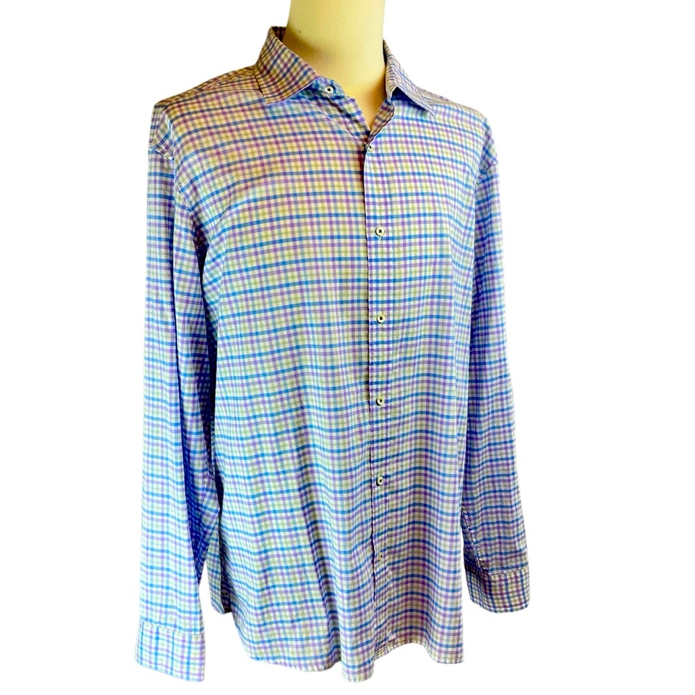 VINEYARD VINES Plaid Silk Cotton Button‎ Front Shirt Mens XXL Long Sleeve Easter